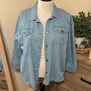 Lane Bryant Denim Shacket-Light Wash